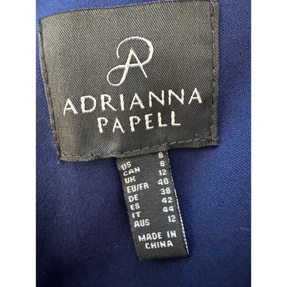 New ADRIANNA PAPELL Women's Navy Multi Floral Print Chiffon Maxi Dress Size 8 - Picture 10 of 10